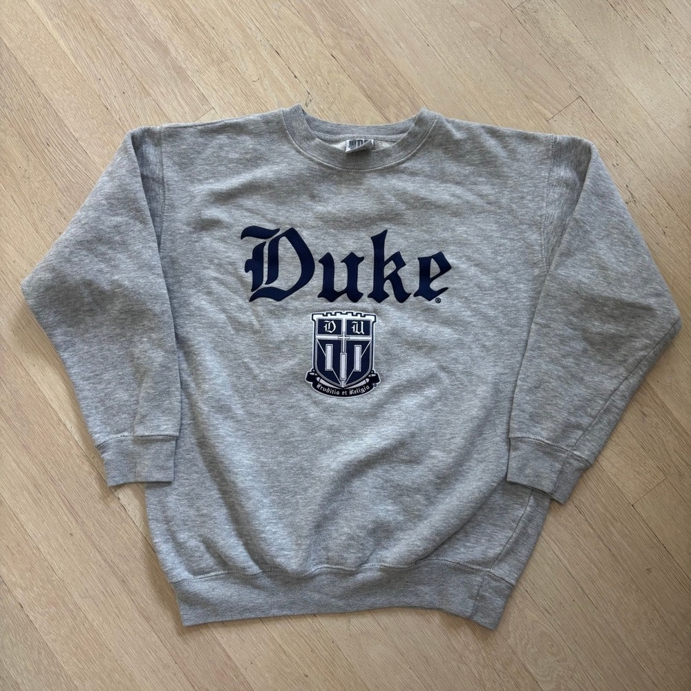TDT Classics Duke Sweatshirt Unisex Medium Gray Excellent Collegiate Crewneck